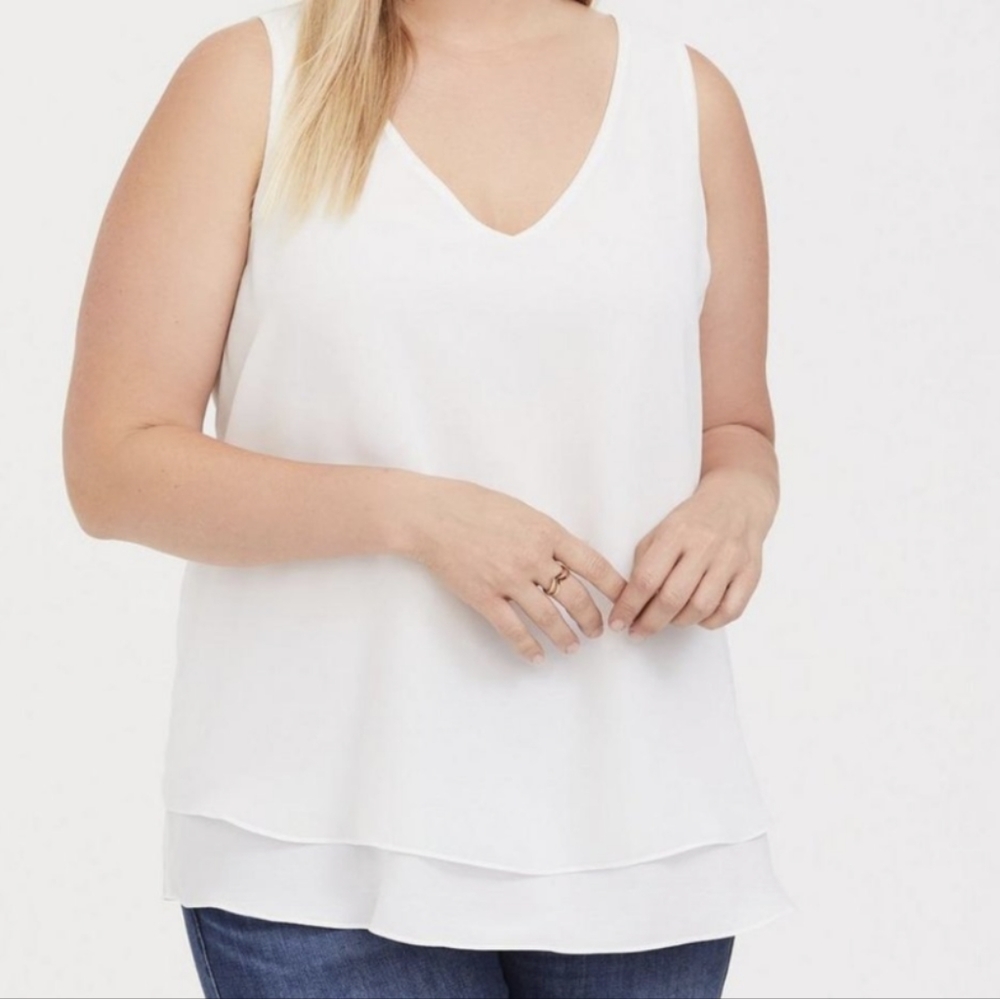 Torrid Sophie White Double Layered Tank